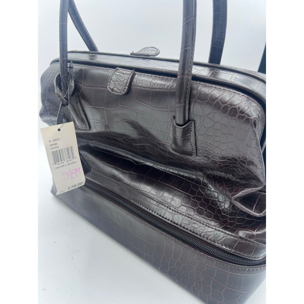 New Nine West Brown Croc-Embossed Handbag